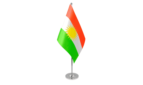 Kurdistan Satin Table Flag